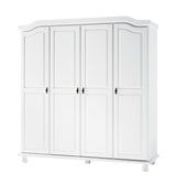 100% Solid Wood Kyle 4-Door Wardrobe Armoire Closet Organizer