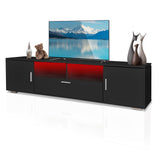 Stand for 65 inch Tv,Black Entertainment Center with Storage Cabinet