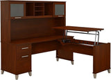 ErgoLift 3-Position L-Shaped Desk with Hutch & Adjustable Standing Feature