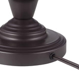 Regency Hill Percy Traditional Table Lamps 26" Tall Set of 2 Dark Bronze Brown Metal Candlestick White Tapered Drum Shade for Bedroom Living Room House Home Bedside Nightstand Office Family
