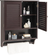 Bathroom Medicine Cabinet, Storage Cabinet with Double Louvered Doors