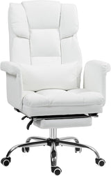 Executive Office Chair, PU Leather Ergonomic Office Desk Chair, Reclining and Swivel