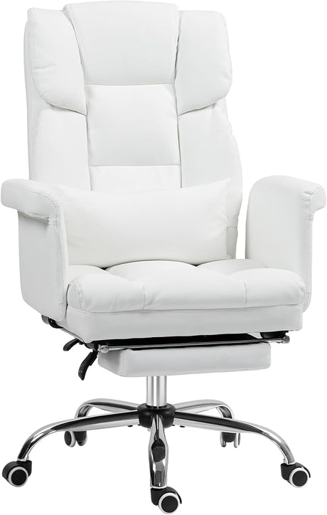 Executive Office Chair, PU Leather Ergonomic Office Desk Chair, Reclining and Swivel