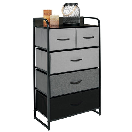 Tall Dresser Storage Chest - Vanity Furniture Cabinet Tower Unit for Bedroom, Office,