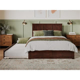 Wood Bed with Twin XL Trundle in Walnut