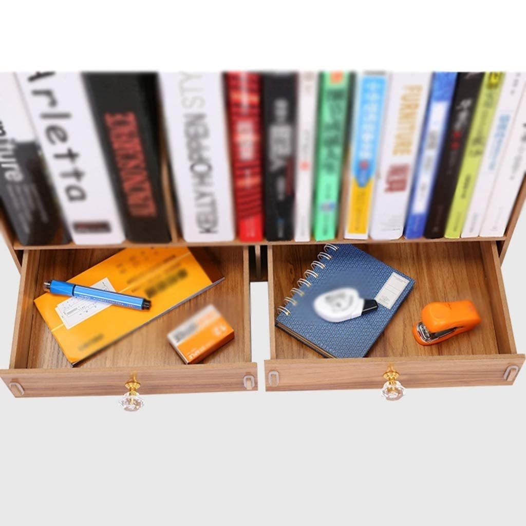 Book Shelf Storage Rack File Rack Simple Wooden Bookshelf Information Desktop Creative Office Multi-Layer Shelf Bookshelf Bookcase(Color:A)