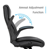 Office Chair 400lbs Height Adjustable Swivel Chair with Padded Flip-up Arms,