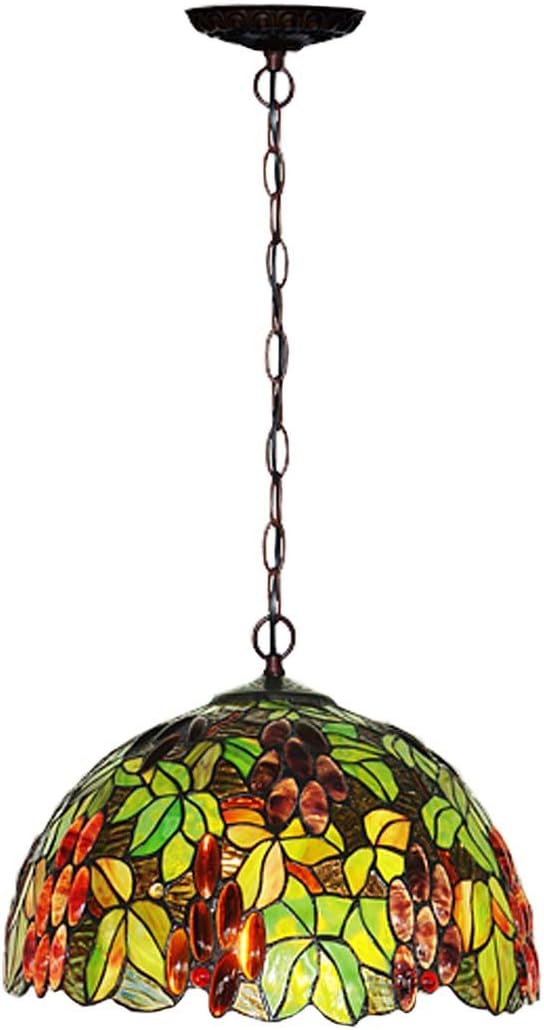 Tiffany Pendant Light Grape Art 20" E26 Stained Glass Pendant Lamp Creative Art Ceiling