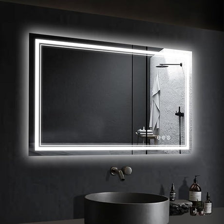 LED Bathroom Mirror 36" x 36", Frameless, Front and Backlight, Motion Sensor, Shatter-Proof, Wall