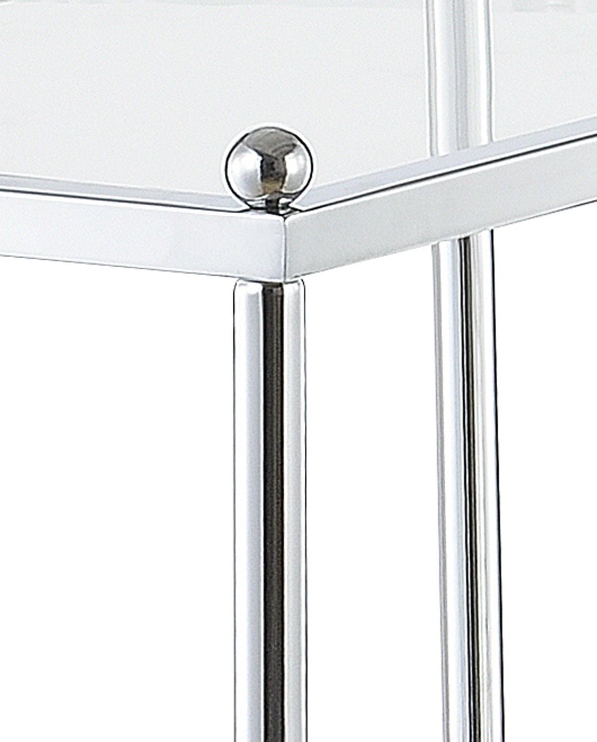 Royal Crest 3 Tier Step End Table, Clear Glass / Chrome Frame