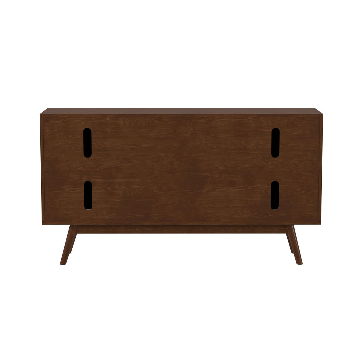 Mid Century Modern-TV Stand Console with 3 Drawers and Closed Cabinet Storage