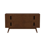 Mid Century Modern-TV Stand Console with 3 Drawers and Closed Cabinet Storage