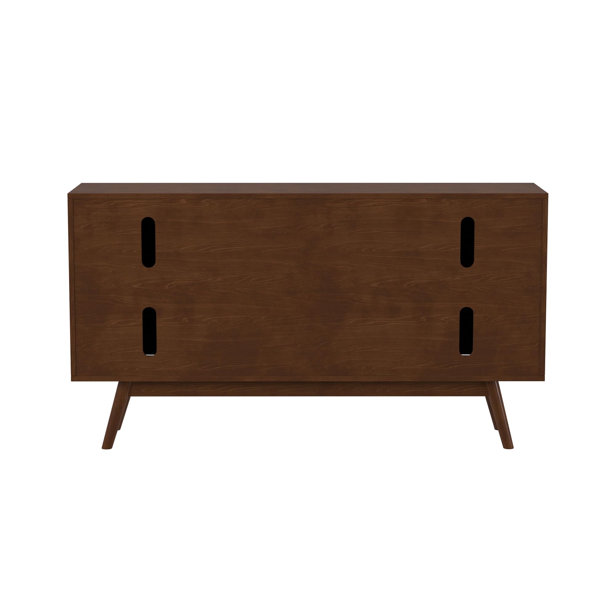 Mid Century Modern-TV Stand Console with 3 Drawers and Closed Cabinet Storage