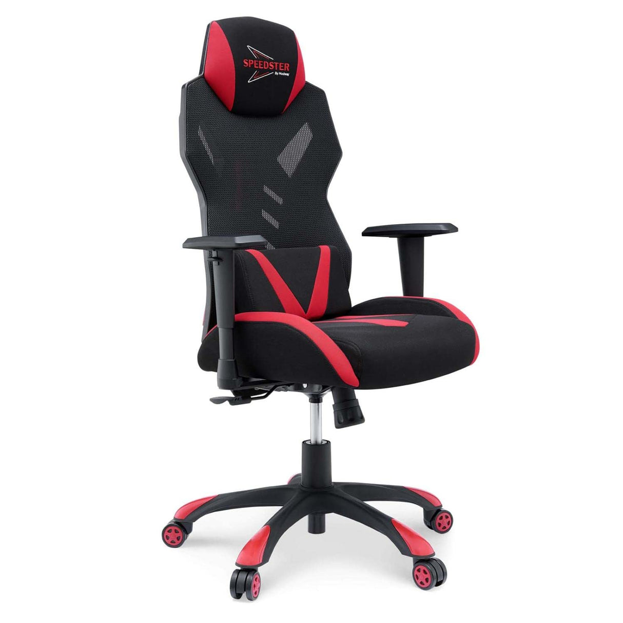 Ergonomic Mesh Gaming Chair with Lumbar Support - Black & Red