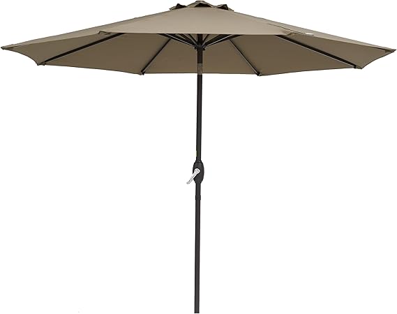 9' Outdoor Umbrella Patio Umbrella 2-Year-Non-Fading Steel Market Umbrella with Push Button