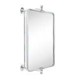 Chrome Rounded Rectangle Pivot Bathroom Mirror 14 x 22 Inch