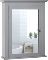 Bathroom Medicine Cabinets, Wall Mount Mirrored Storage Cabinets w/Single Door