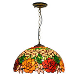 Tiffany Pendant Light Fixture,Stained Glass Rose Pendant Lights,Island Lights for Kitchen