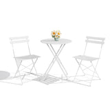 3-Piece Folding Bistro Set, Foldable Patio Furniture Set with Premium Frame