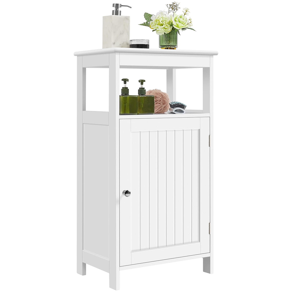 4-Tier Bathroom Floor Cabinet, Multifunctional Free Standing Storage Cabinet