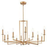 Modern Gold Farmhouse Chandelier, 12-Light Candle Dining Room Farmhouse Chandeliers,