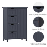 Bathroom Floor Cabinet, Bathroom Cabinet, Storage Cabinet with 4 Drawers and Adjustable Shelf for Entryway Storage,