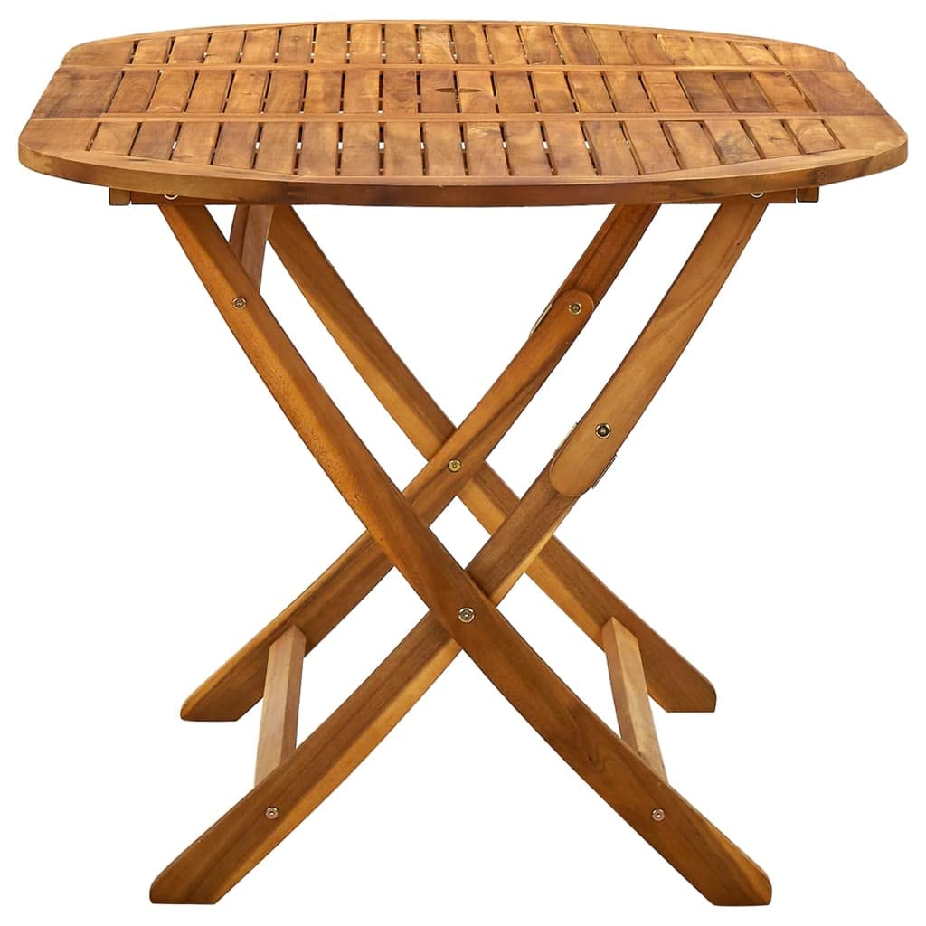 Solid Acacia Wood Folding Patio Table - Elegant Outdoor Dining Furniture for Garden