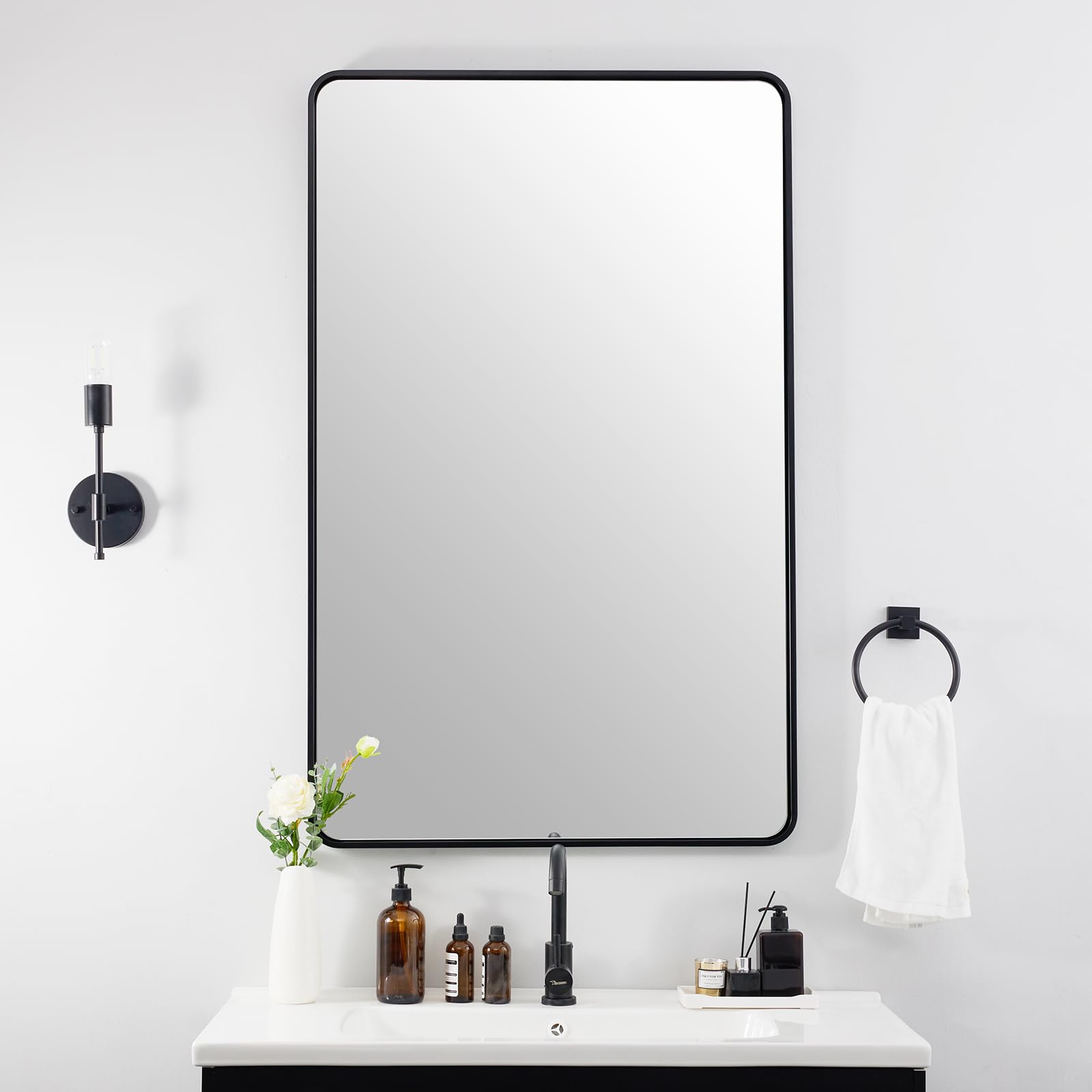 Wall Mirror for Bathroom,  Bathroom Vanity Mirror, Rounded Rectangle Mirror