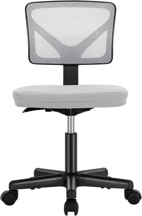 Armless Desk Chairs, Ergonomic Low Back Computer Chair No Arms, Adjustable Rolling Mesh Task Work Swivel Chairs