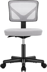 Armless Desk Chairs, Ergonomic Low Back Computer Chair No Arms, Adjustable Rolling Mesh Task Work Swivel Chairs