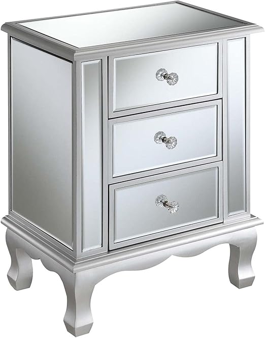 Gold Coast Collection 3-Drawer End Table, 19"L x 12"W x 24.75"H