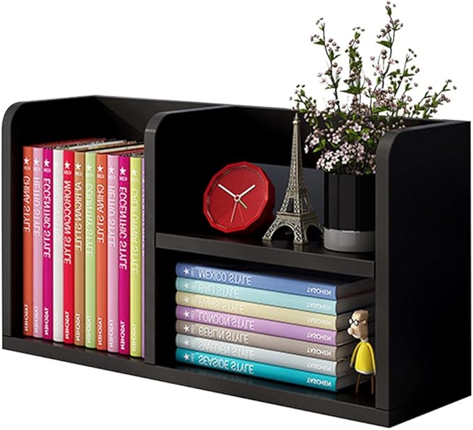 Bookshelf,Solid Wood Multi-Purpose Table Top, Large Space Independent Bookshelf, Small Rack for Student Storage