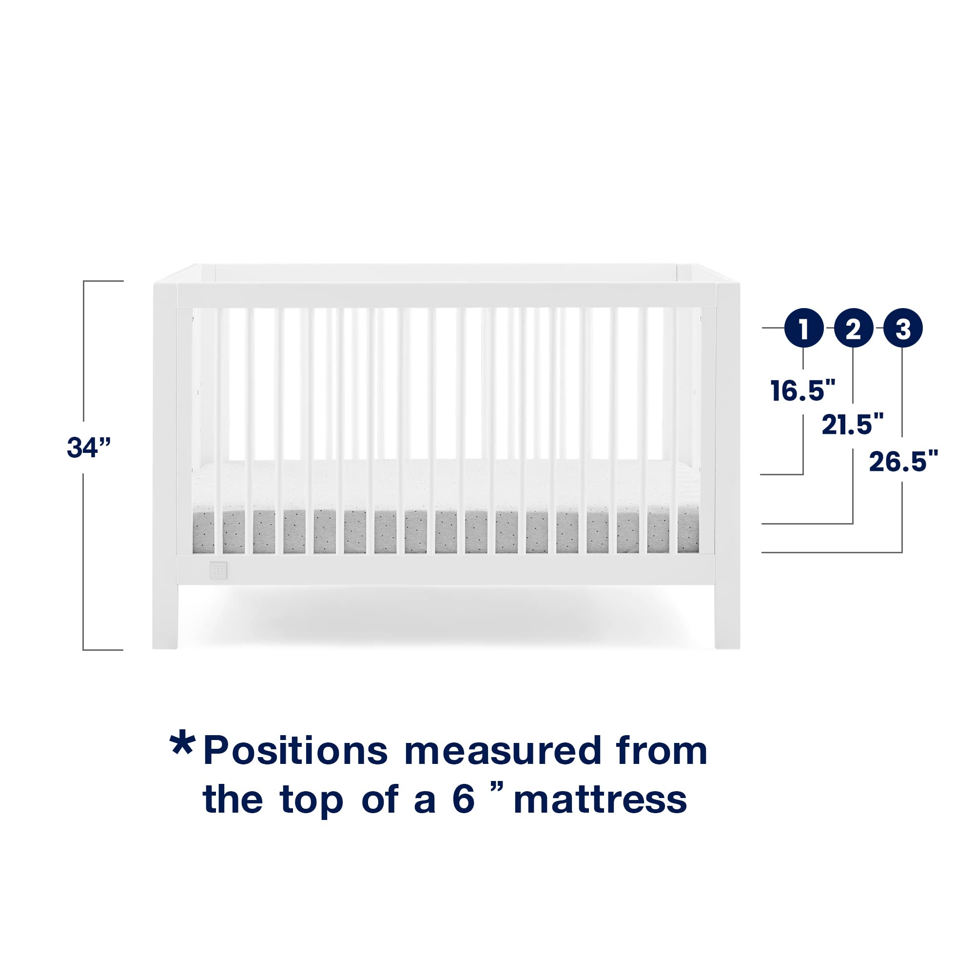 GAP babyGap Charlie 6-in-1 Convertible Crib - Greenguard Gold Certified, Navy