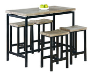 Emily 47" x 23.5" 5 Piece 2-Tone Dining Set