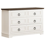 White Dresser for Bedroom, Wood Double Dressers & Chests of Drawers with 6 Drawers