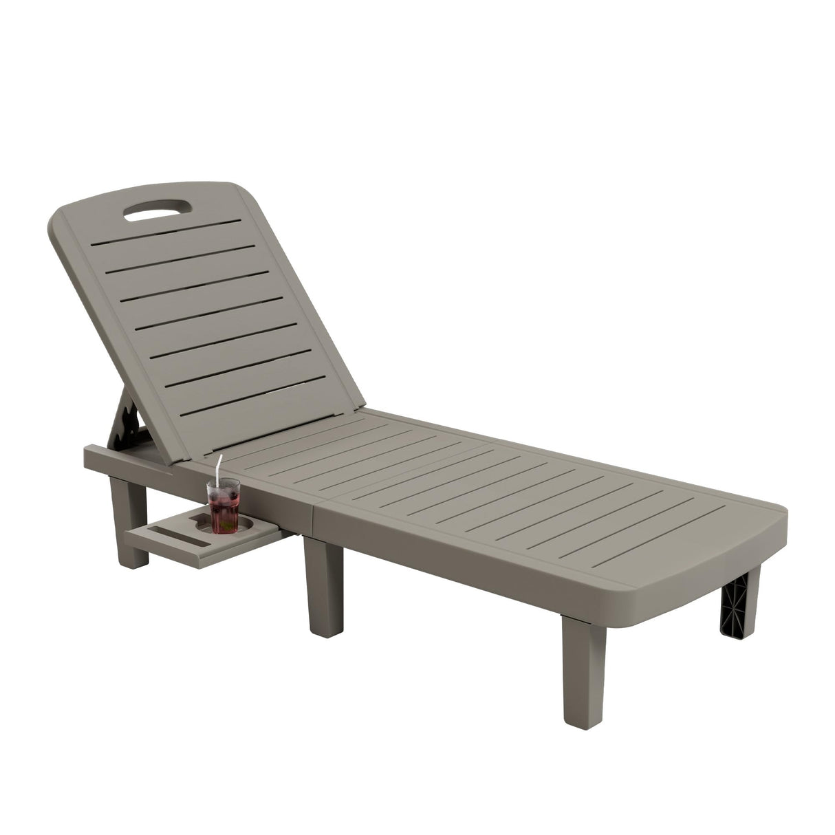 Oversized Outdoor Chaise Lounge Chair, 5-Level Adjustment Backrest