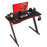 39" Gmaing Desk Computer Gaming Desk Z Shaped Gaming Workstation Ergonomic Gaming