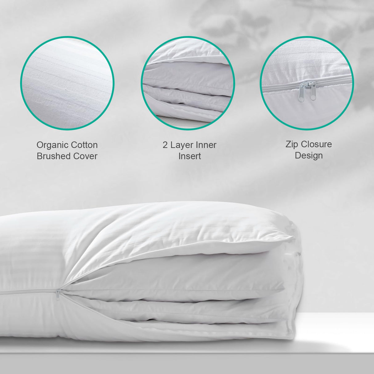 APSMILE 2-in-1 Assembleable Goose Feathers Down Pillow for Sleeping