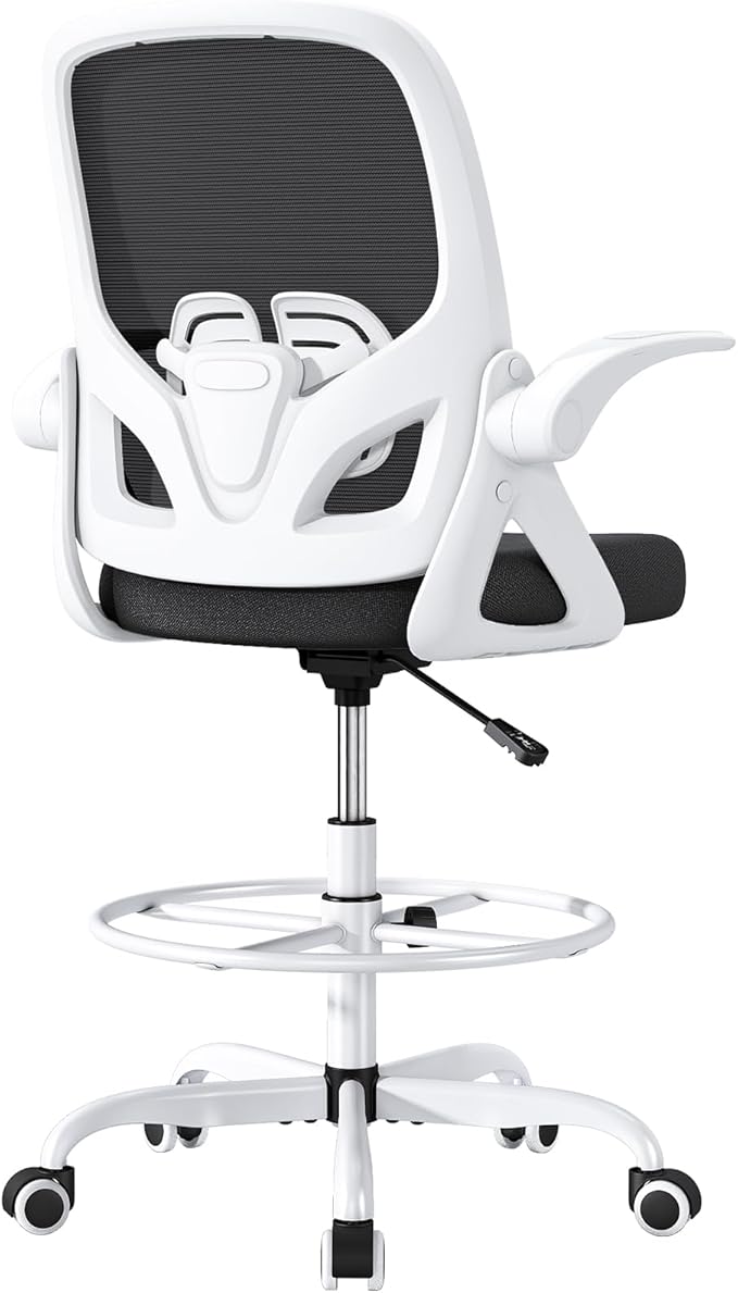 Home Office Desk Chair with Supportive Lumbar Support and Flip up Arms