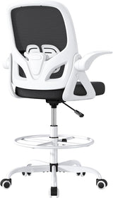 Home Office Desk Chair with Supportive Lumbar Support and Flip up Arms