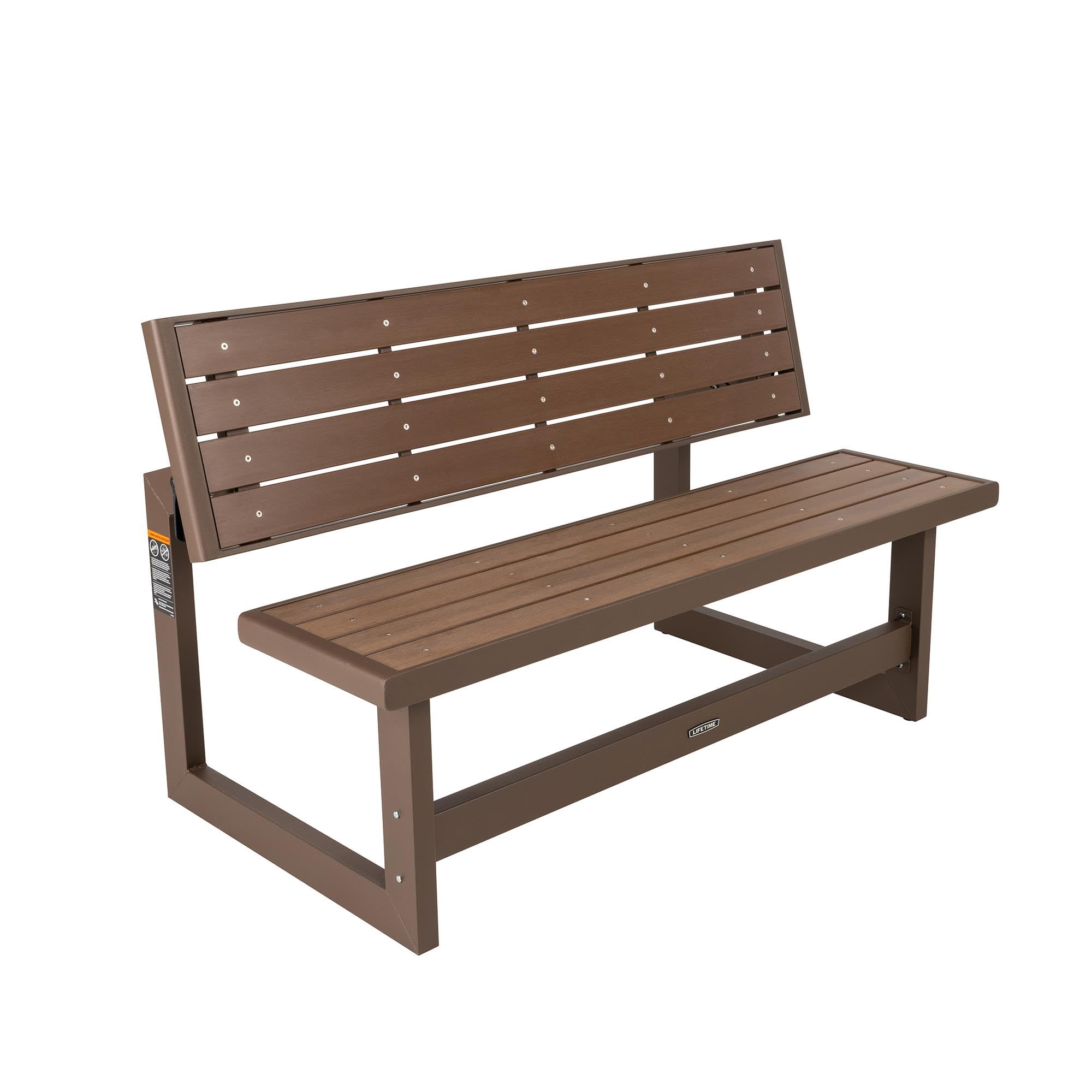 60139 Outdoor Convertible Bench, 55 Inch, Mocha Brown