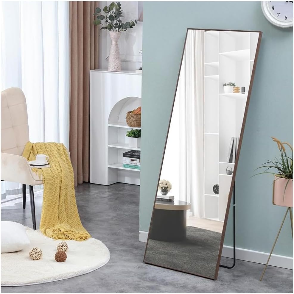 Full Length Solid Wood Frame Floor Mirror for Bedroom