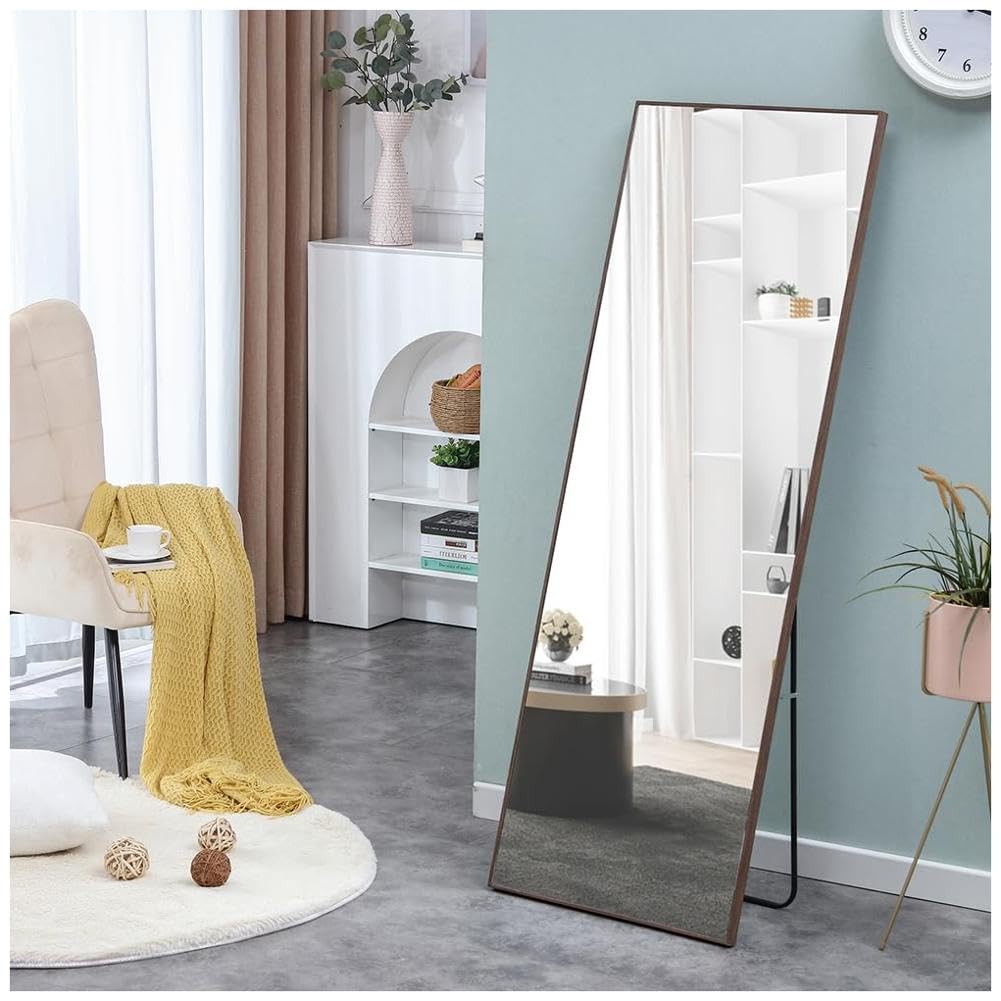 Full Length Solid Wood Frame Floor Mirror for Bedroom
