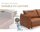 Sectional Sofa Couch with Ottoman, PU Leather Modular Covertible Sectional Couch