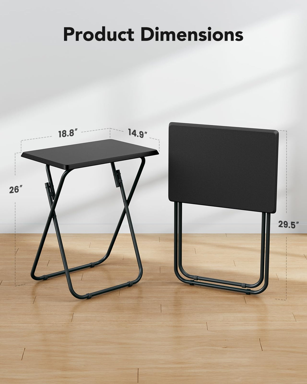 Folding TV Tray Table -Stable Tray Table with No Assembly Required