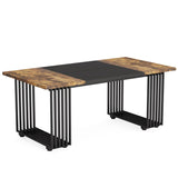 70.9" Executive Desk, Industrial Office Desk, Wood Computer Desk with Black Metal Legs