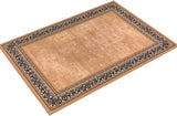 Antep Rugs Alfombras Bordered Modern 5x7 Non-Slip (Non-Skid) Low Pile Rubber Backing Indoor Area Rug (Gold Brown, 5' x 7')