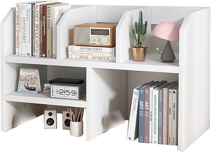 Shelf Freestanding Wooden Small Bookshelf Desk Supplies Organizers and Accessories