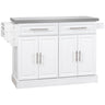 Rolling Kitchen Island with Storage, Portable Kitchen Cart with Stainless Steel Top