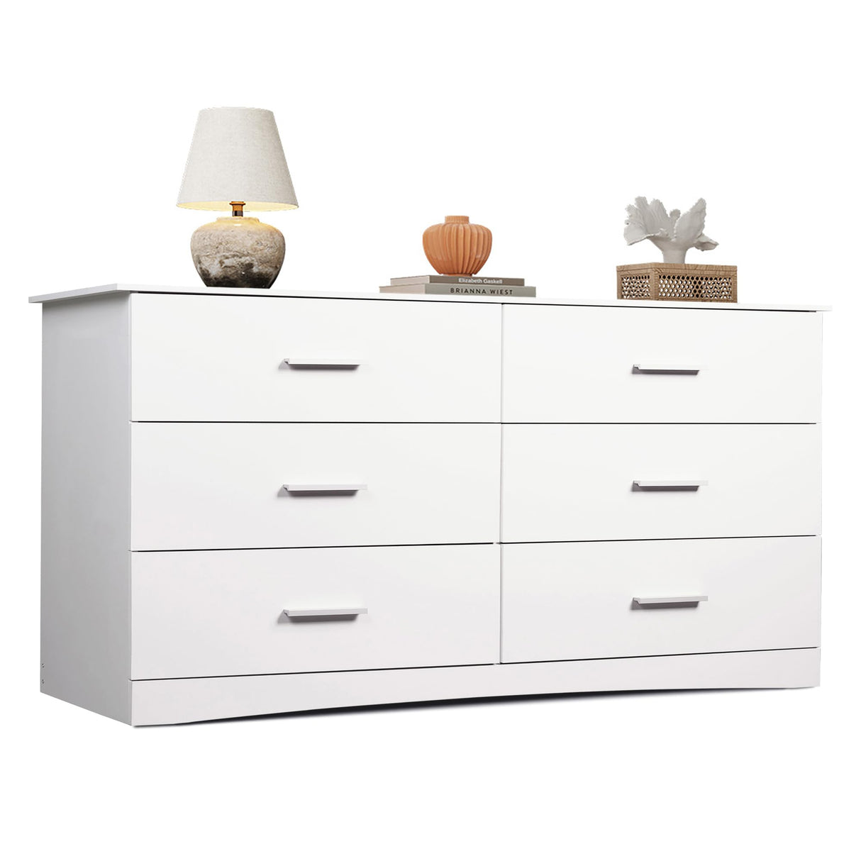 Dresser for Bedroom, Wide Chest of Drawers with 6 Drawers, Large White Storage Tower